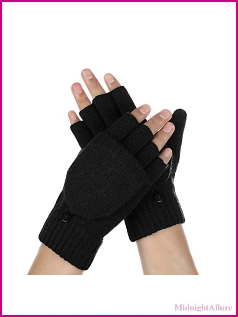 Convertible Fingerless Gloves Winter Touchscreen Mittens Knit Acrylic Polyester
